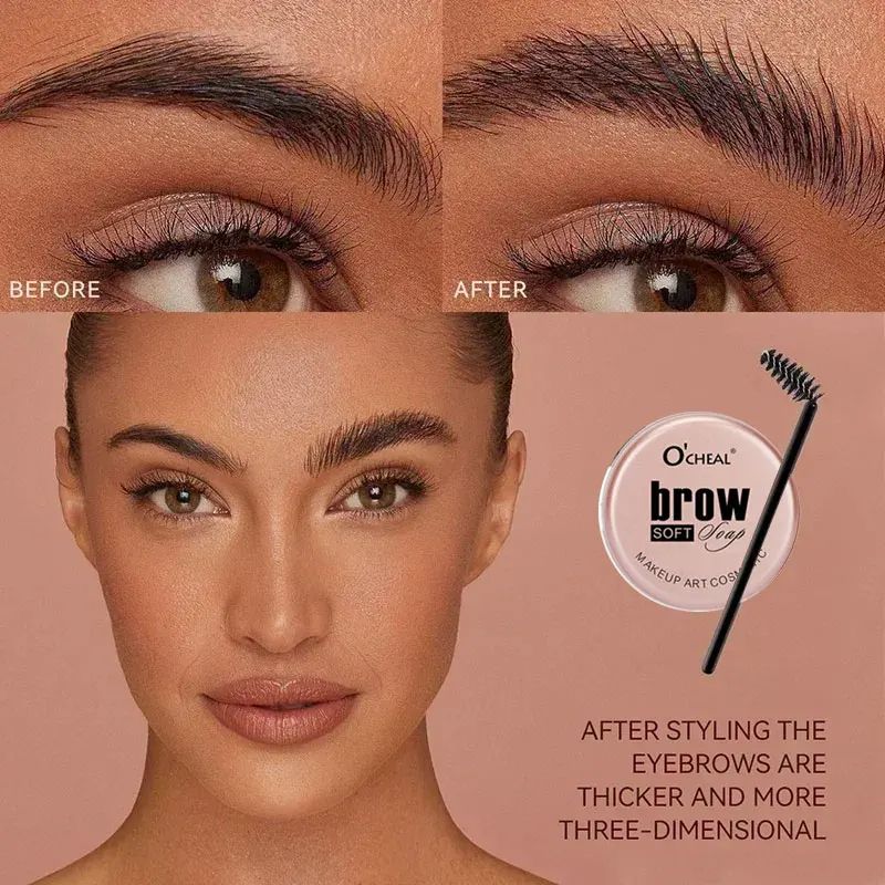 Quick-drying Waterproof 3D Eyebrow Styling Cream, Natural Wild Brow Pomade Sculpting Soap & Setting Gel Wax