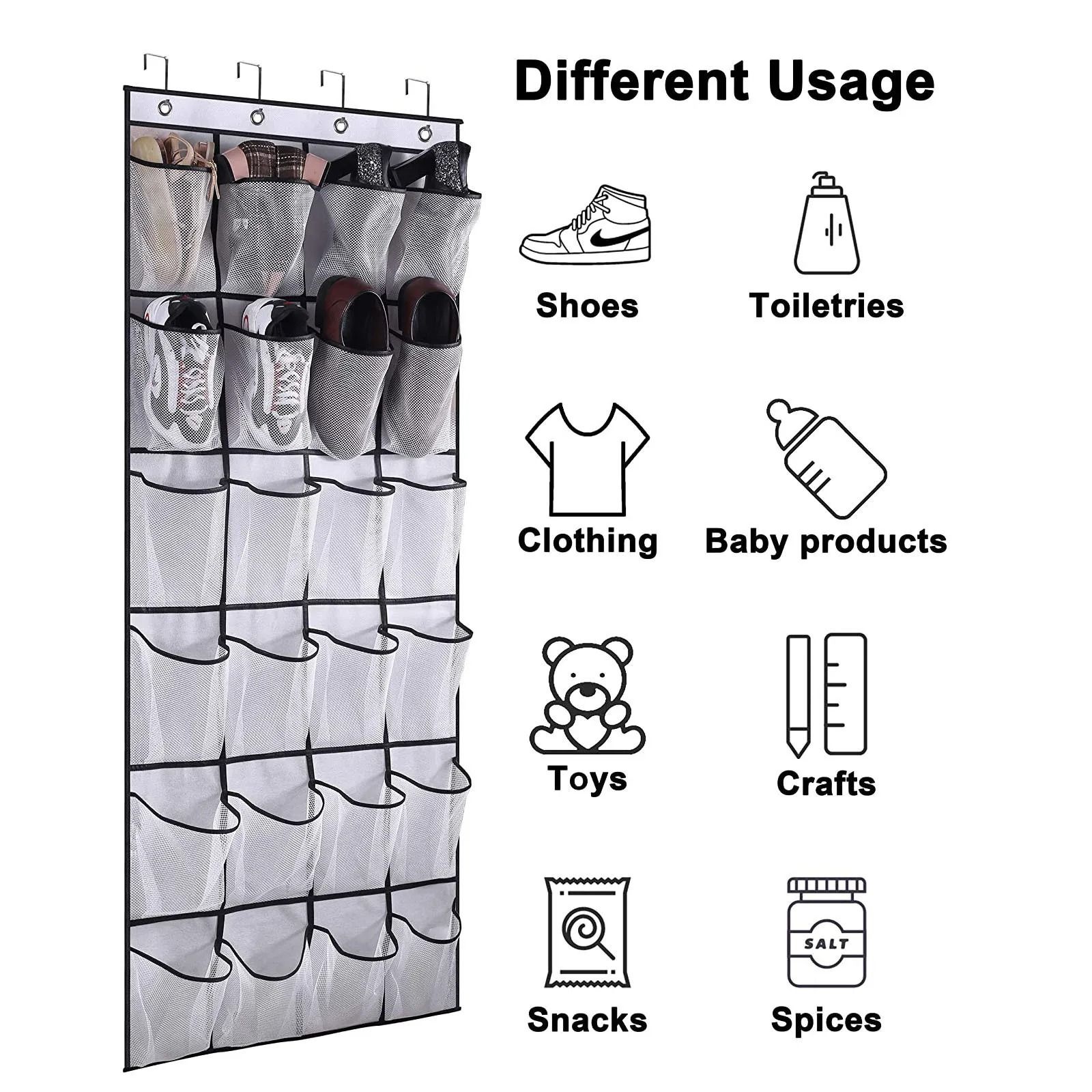 Wall Mounted Mesh Pocket Door Organizer for Space Saving Storage
