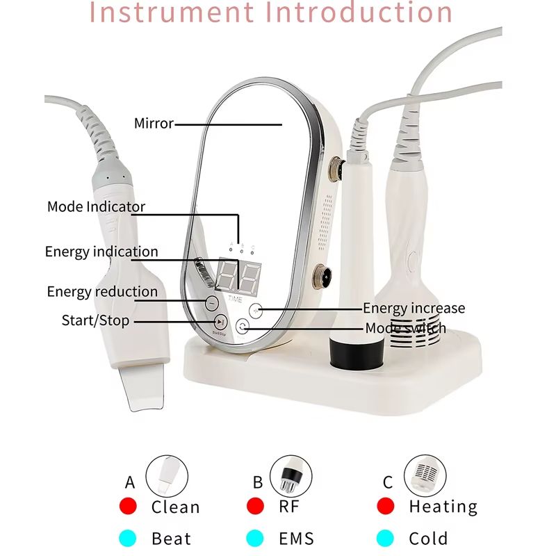 RF EMS Skin Tightening Device – Ultrasonic Facial Massager for Wrinkles, Cleansing & Lifting Care