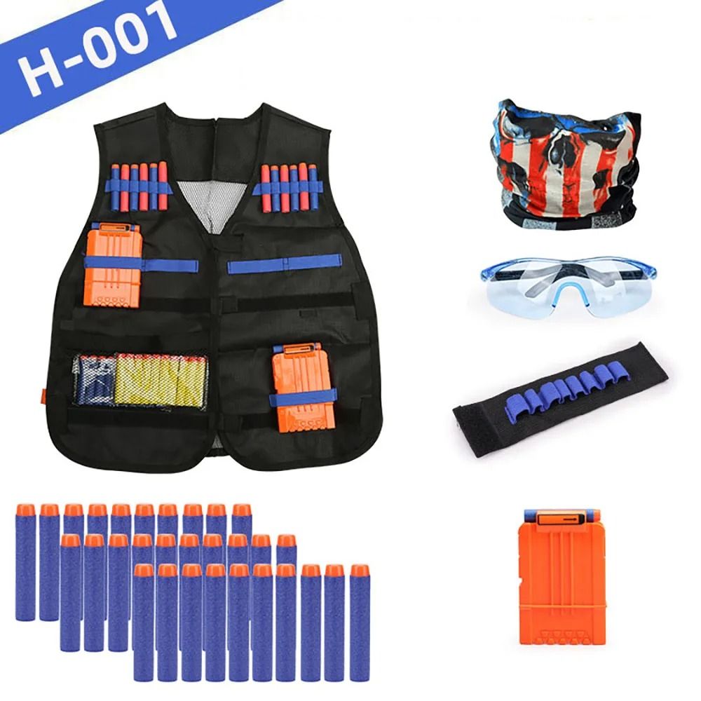 Kids Nerf Tactical Vest Kit with Battle Gear and Protective Accessories