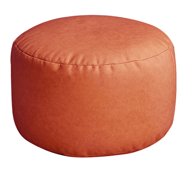 Small Round Faux Leather Ottoman Stool, Beanbag Pouf Footstool, Stuffed Bean Bag Footrest, Floor Corner Seat for Living