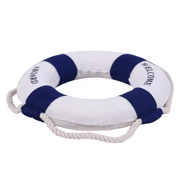 Nautical Lifebuoy Wall Decor – Mediterranean Coastal Hanging Ornament for Home