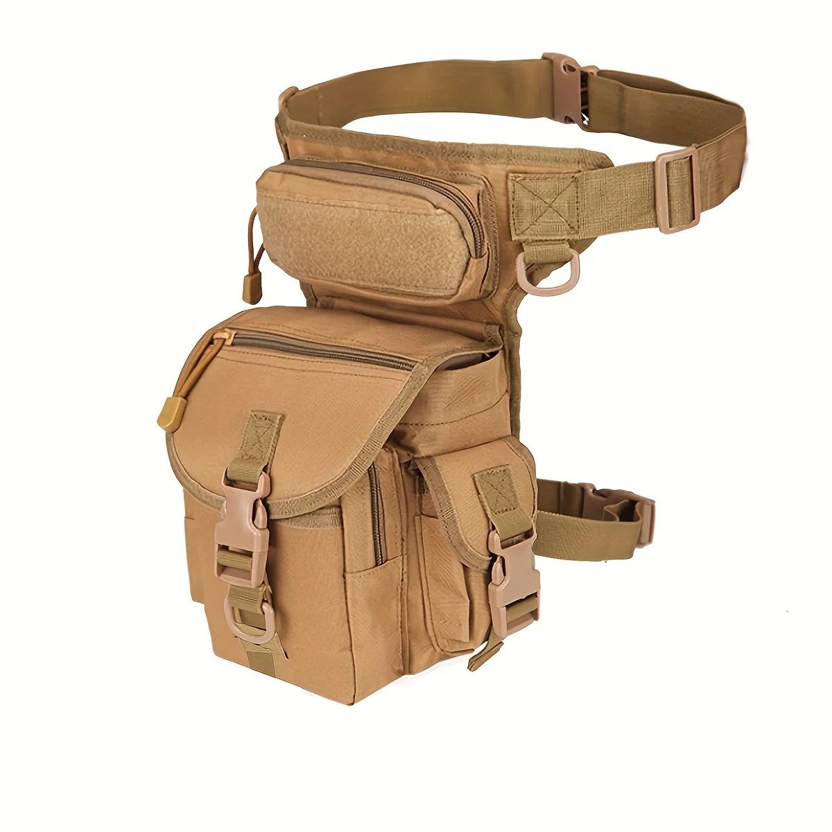 Camouflage Tactical Drop Leg Bag – Outdoor Hiking Waist & Thigh Pouch for Fishing Cycling Camping, Hands-Free Gear Stora