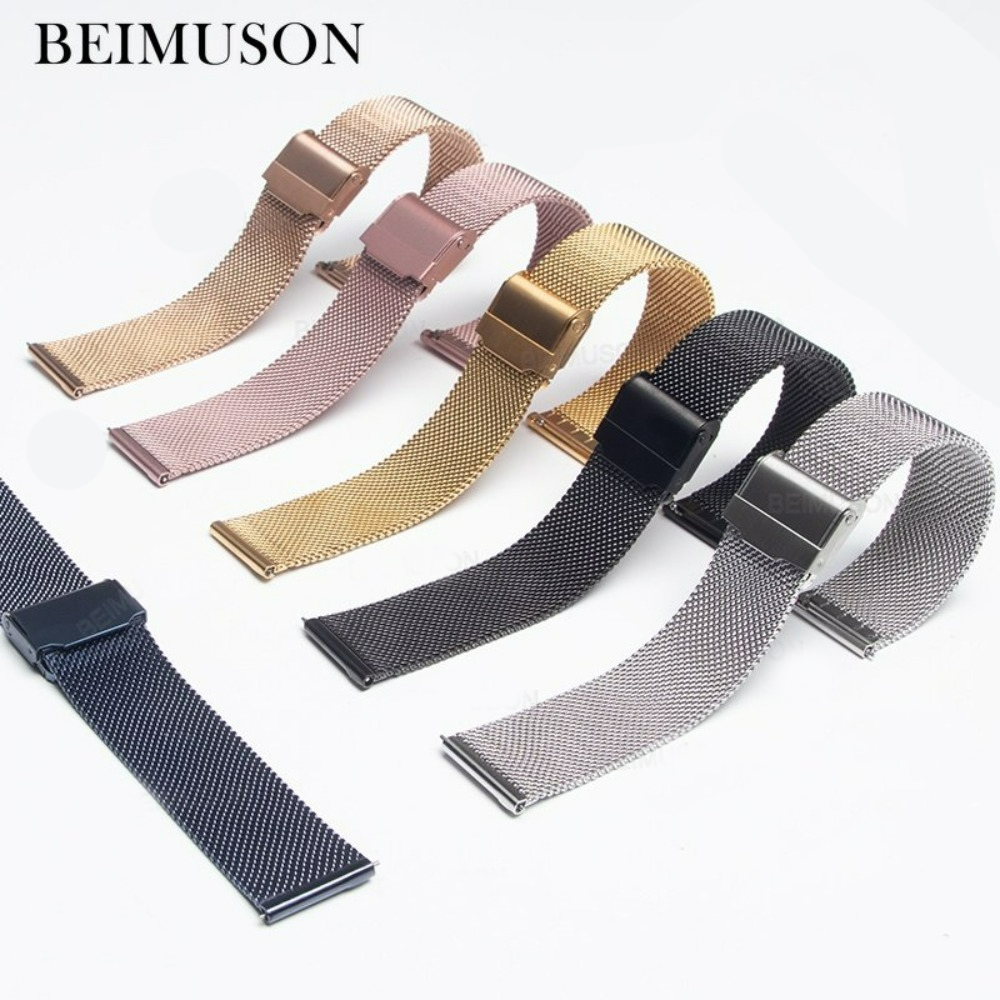 Universal Milanese Watch Band Quick Release Stainless Steel Mesh Strap