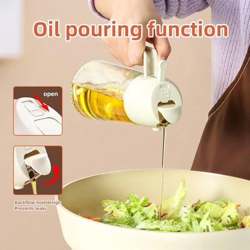 2 in 1 Oil Spray and Pour Dispenser Bottle for Cooking Baking and Air Frying