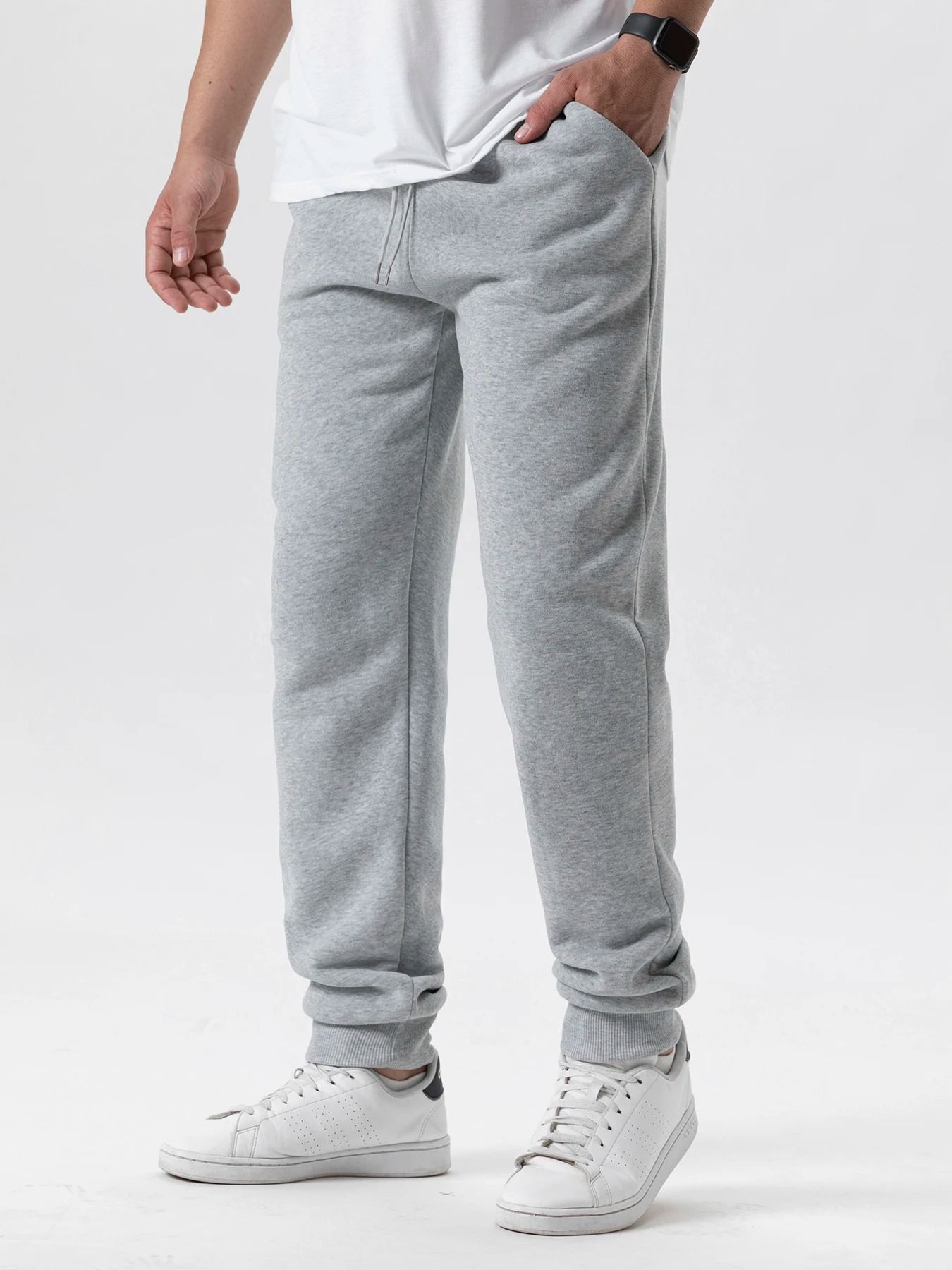 Mens Autumn Winter Fleece Sweatpants Baggy Joggers Elastic Waist