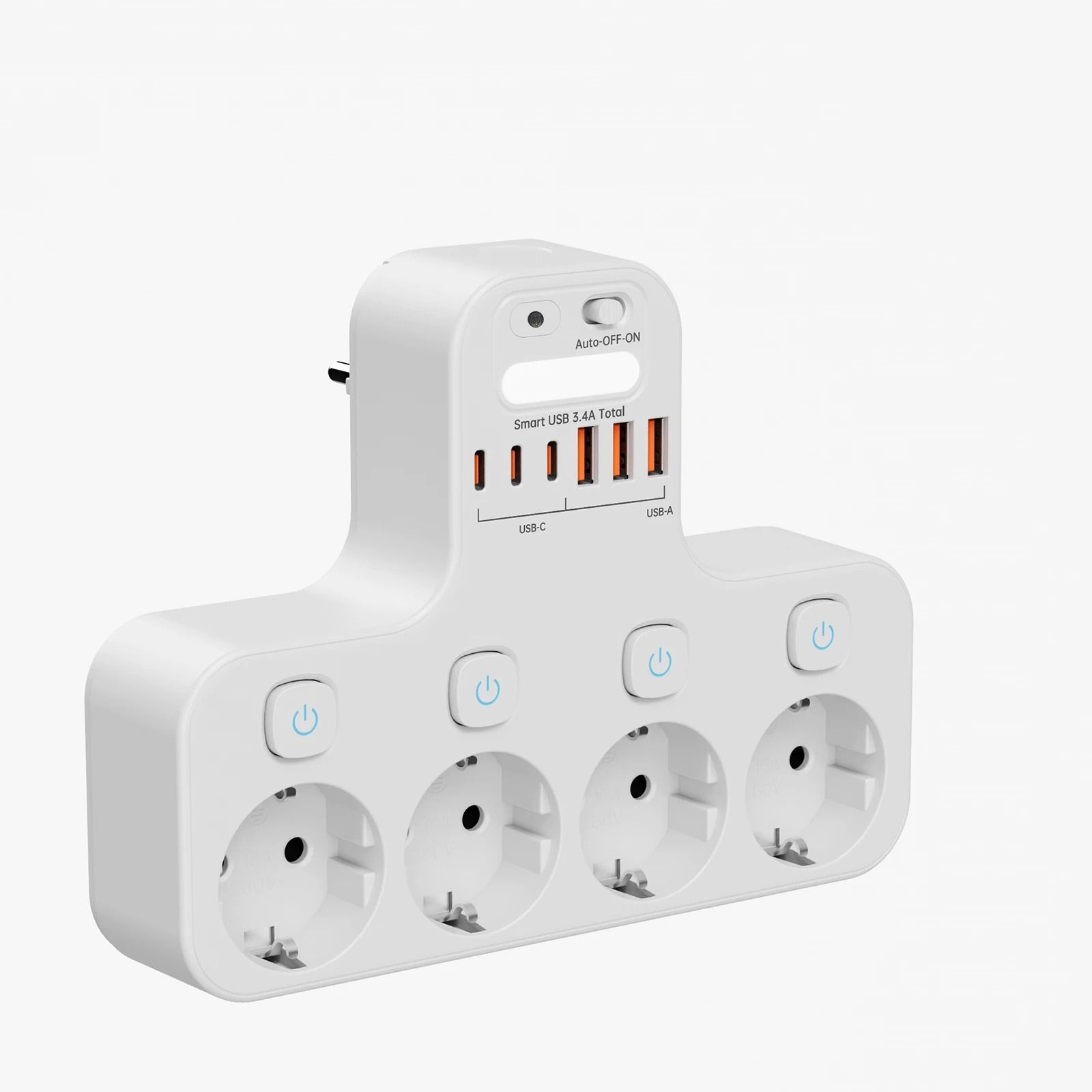 Multifunction Smart Socket with Night Light and Shelf