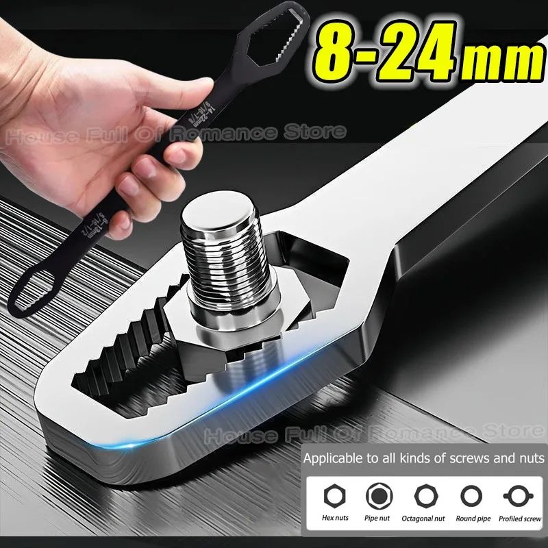 Universal Self-Tightening Torx Wrench – Adjustable Double-Head Spanner for Nuts, Bolts & Factory Repair Hand Tool