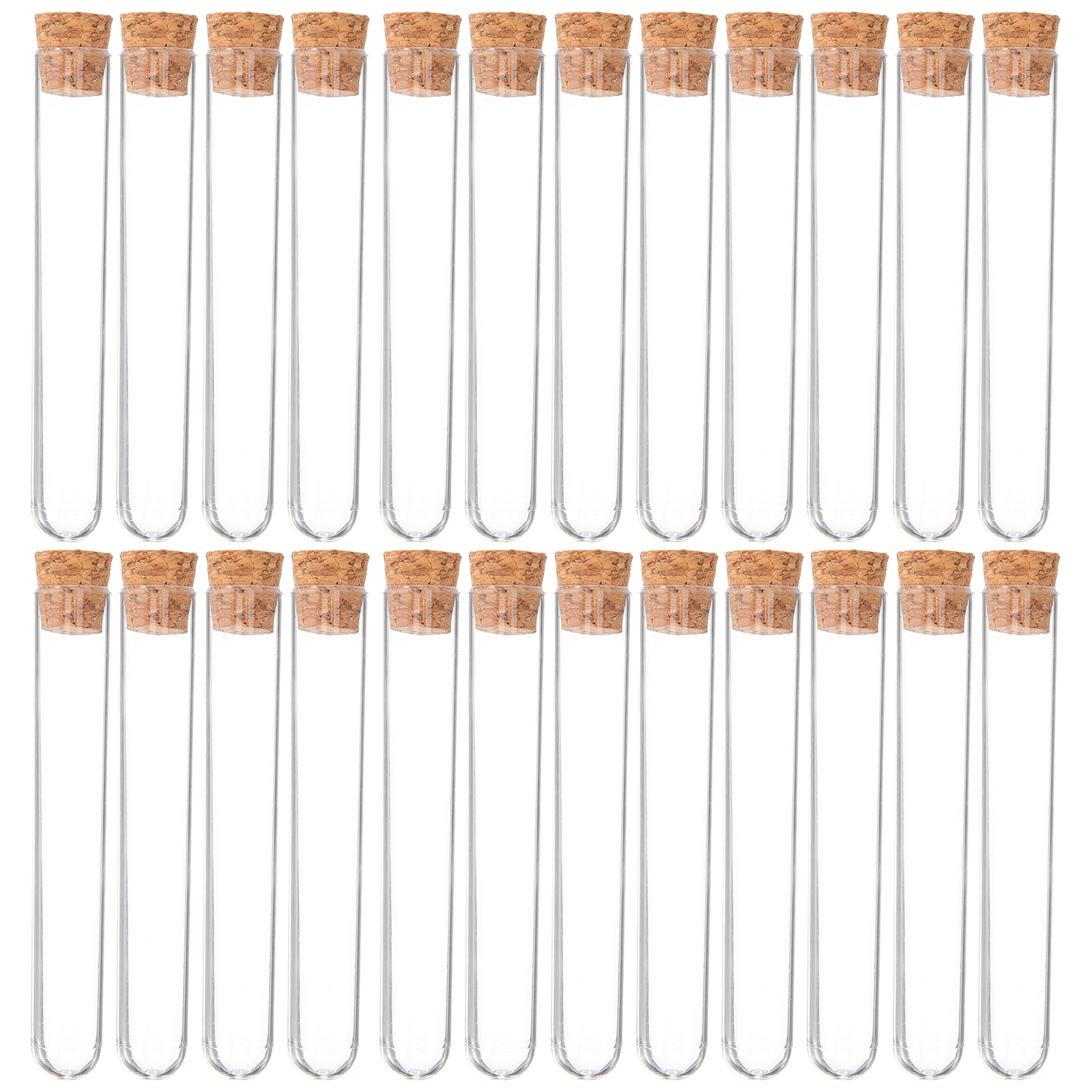 Clear Plastic Test Tubes with Cork for Crafts, Storage & Mini Terrarium Displays