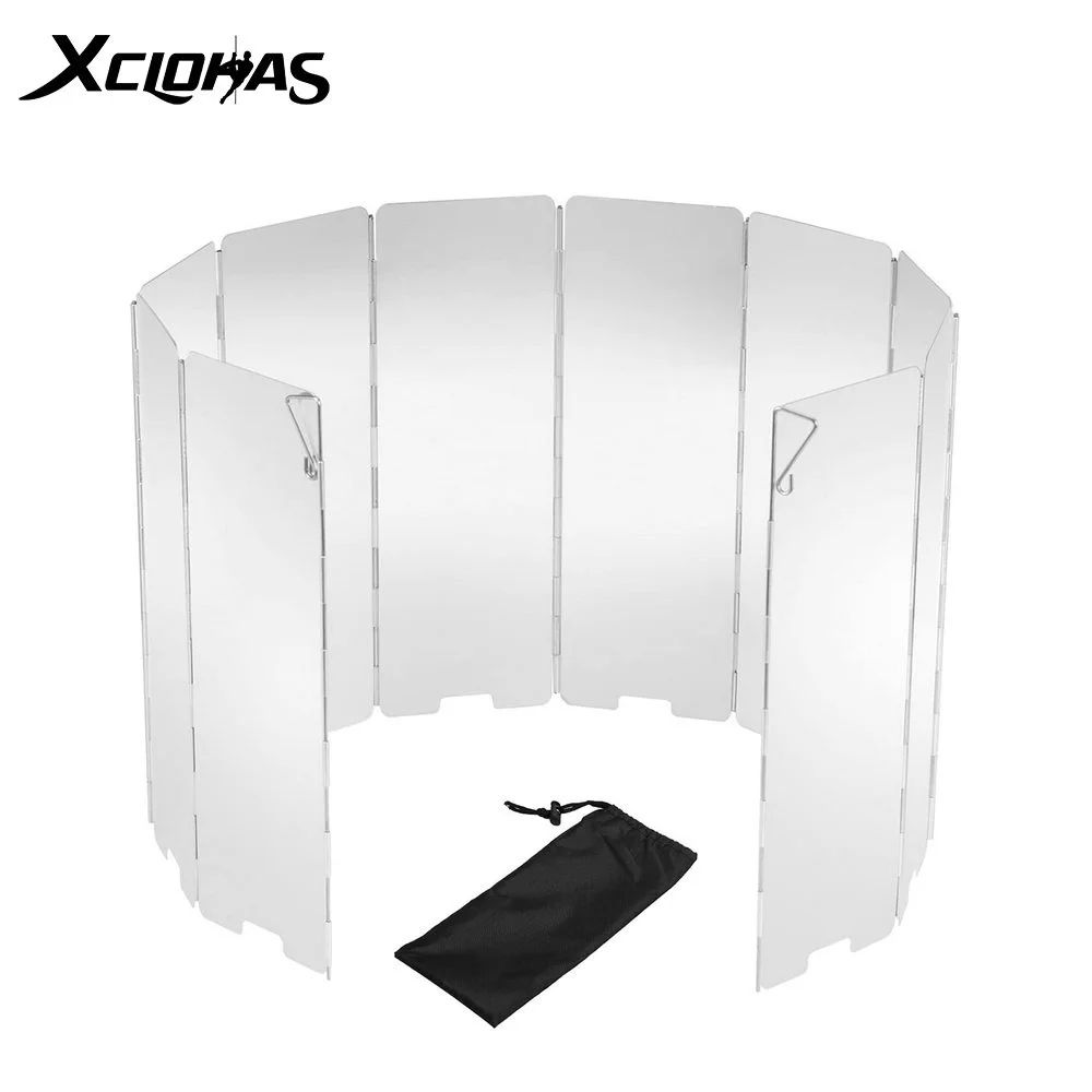 Windproof Folding Camping Stove Windscreen Aluminum Alloy Gas Stove Wind Shield with Multi-Plate Options