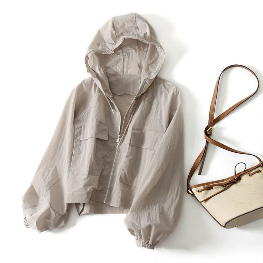 Women Thin Sunscreen Jacket Loose Waterproof Quick Dry Summer Coat