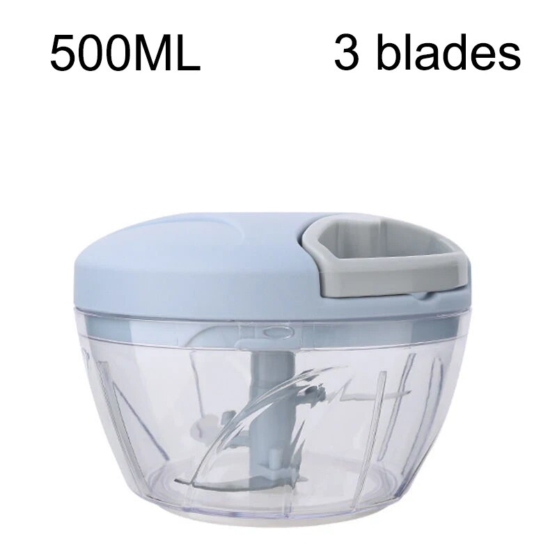 500/900ML Manual Meat Mincer & Garlic Chopper: Rotate Garlic Press Crusher, Vegetable Onion Cutter - Kitchen Cooking Acc