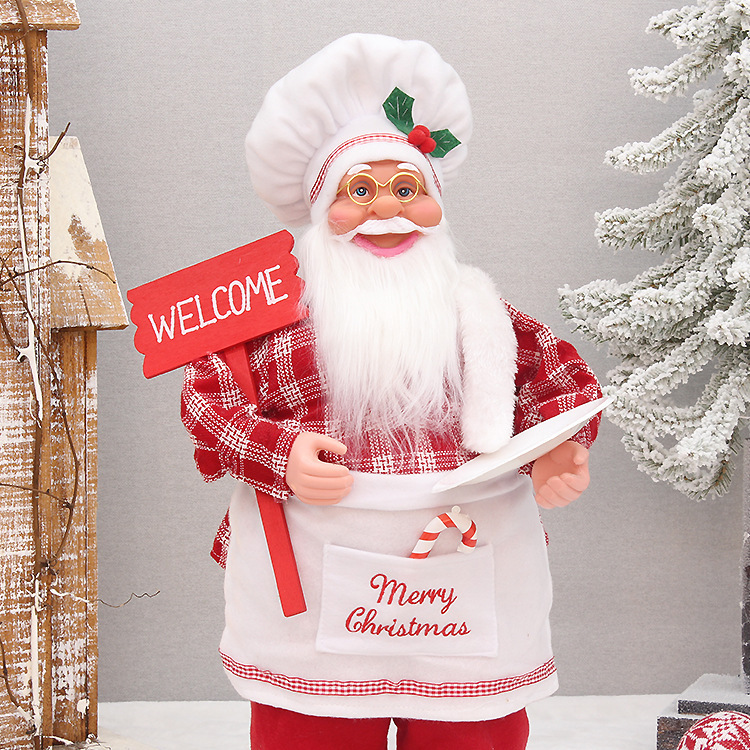 Merry Christmas Decorations For Home, Christmas Standing Chef Santa Claus, Xmas Ornaments, Navidad Party Supplies