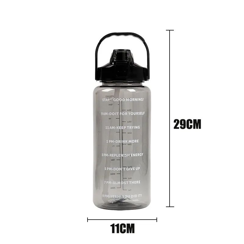 HydraMax 2L Portable Straw Sports Water Bottle