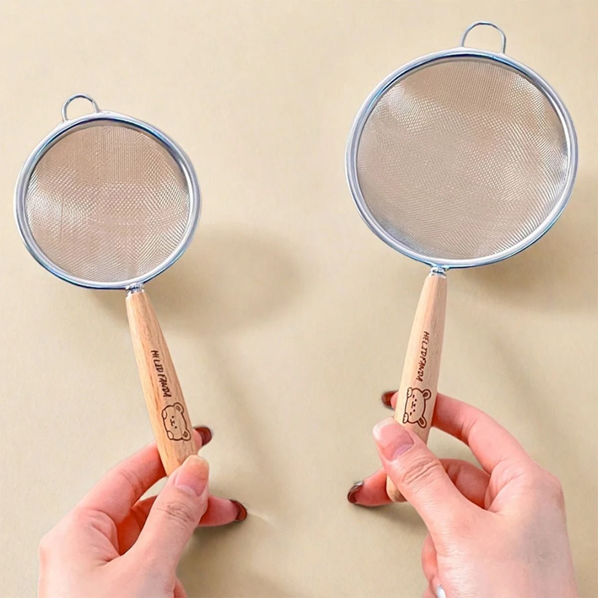Fine Mesh Stainless Steel Strainer Flour Sieve and Oil Skimmer Spoon