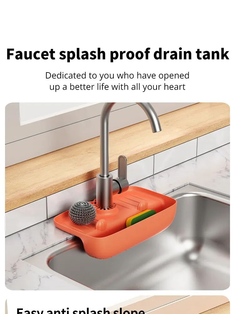 Silicone Sink Drain Rack and Faucet Pad