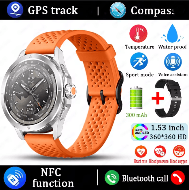 S4 Ultra GPS Smart Watch with AMOLED Display and Bluetooth Calling