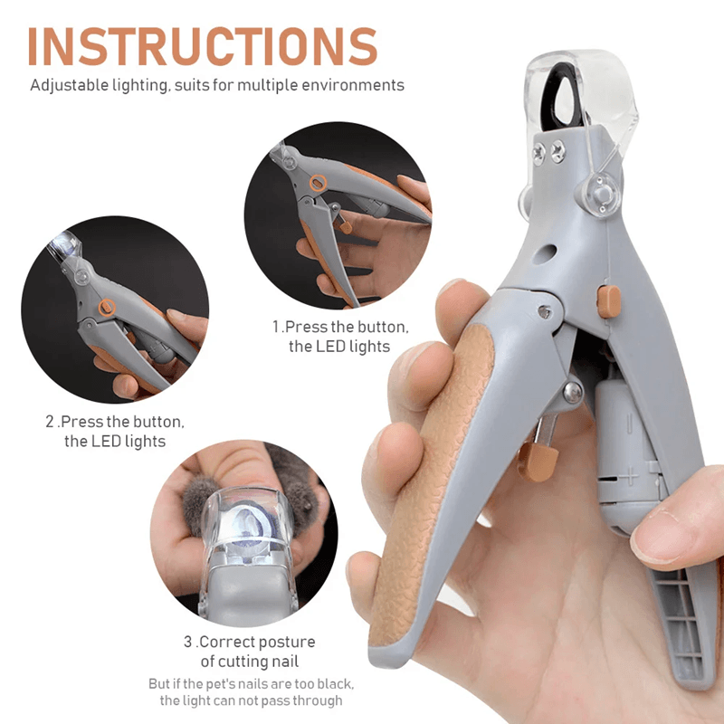 PawBright LED Pet Nail Clippers with Magnifier