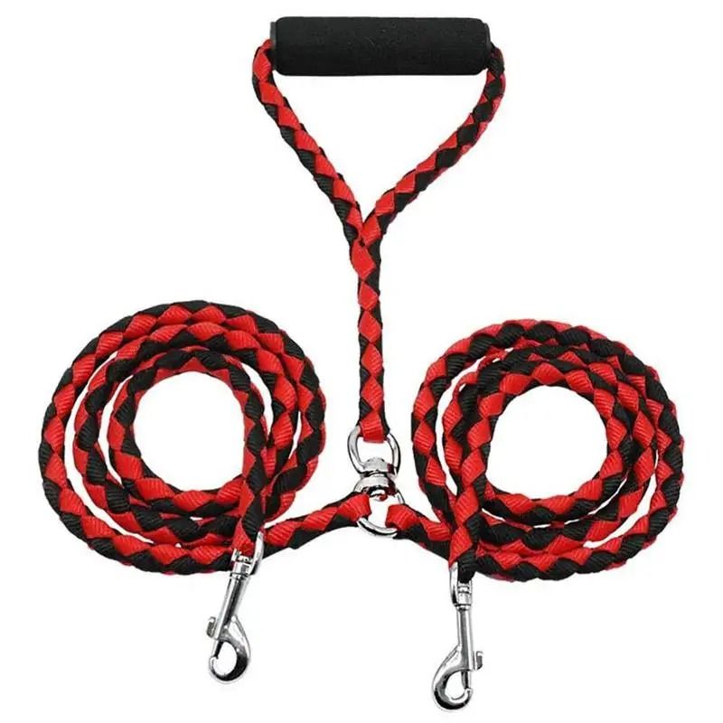 Double Dog Leash with Elastic Extension for Walking Two Dogs