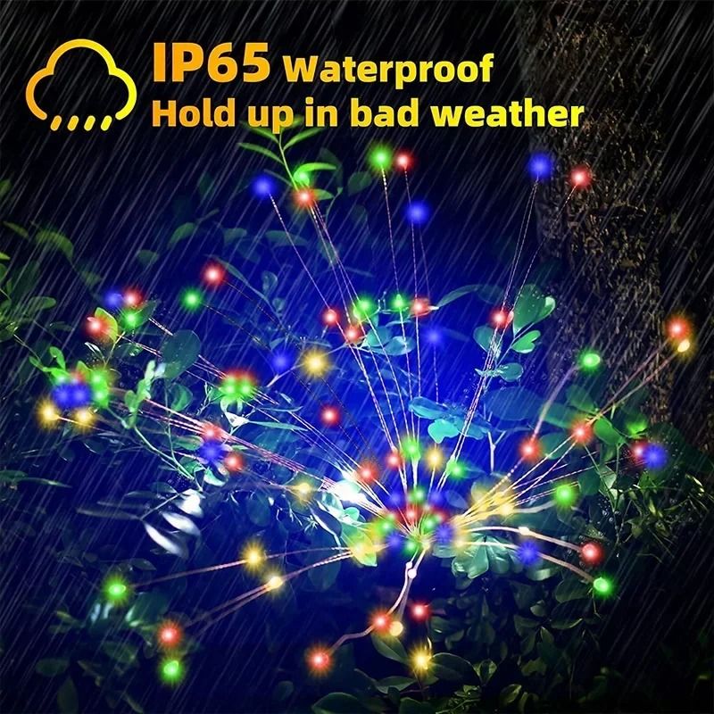 Solar LED Firework Fairy Light Outdoor Garden Decoration
