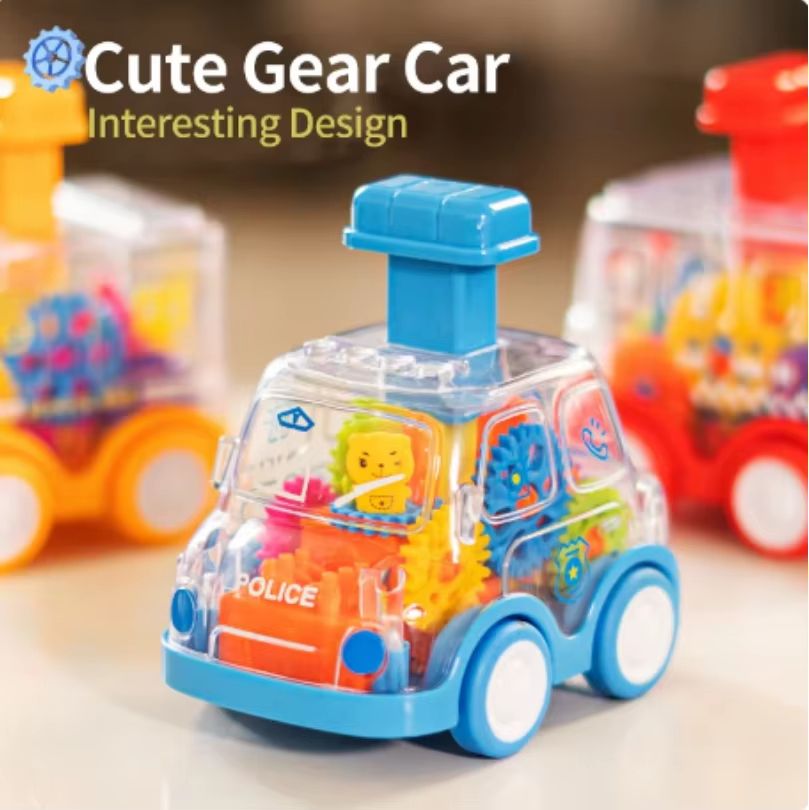 Press and Go Transparent Gear Car Toy for Toddlers