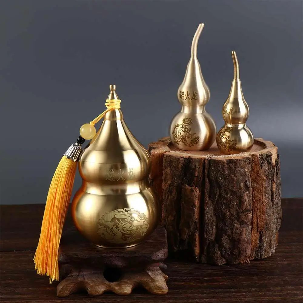 Brass Feng Shui Wu Lou Gourd Statue