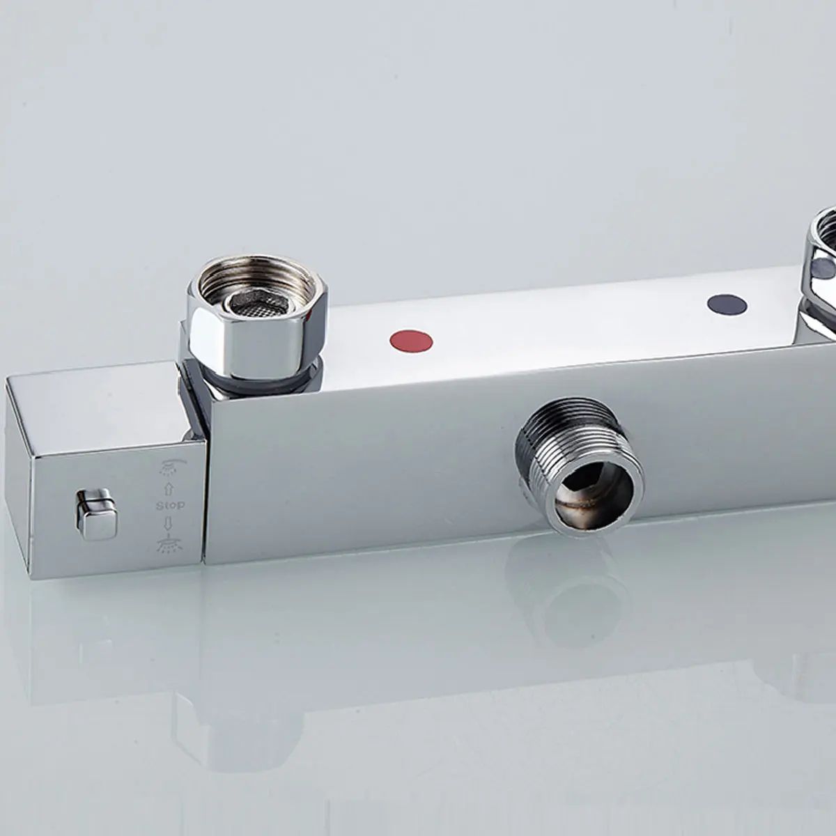 Wall Mounted Thermostatic Shower Faucet Stainless Steel Hot Cold Mixer