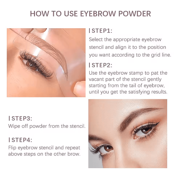 Waterproof Eyebrow Stamp Stencil Kit with 10 Brow Shaping Stencils