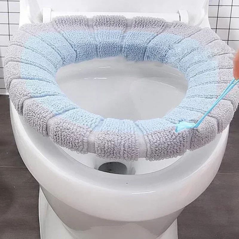 Thickened Toilet Seat Cover Pad – Warm, Washable & Non-Slip Soft Toilet Seat Cover