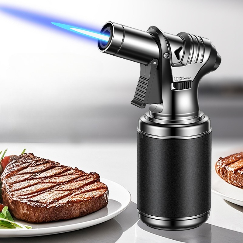 Windproof Torch Lighter High Flame Refillable Butane Cigar Lighter for Outdoor and Daily Use