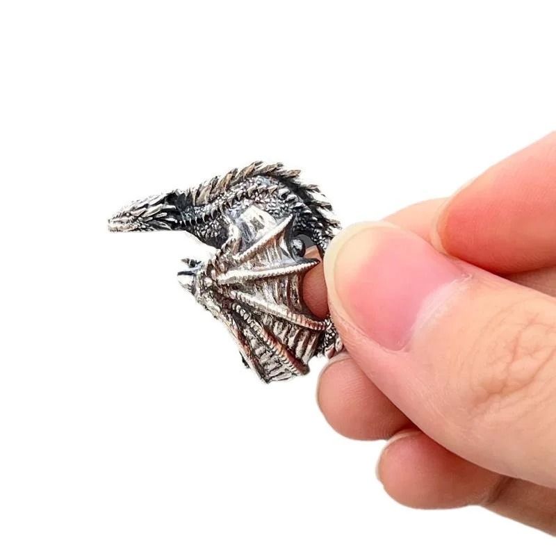 Antique Silver Dragon Wing Adjustable Ring