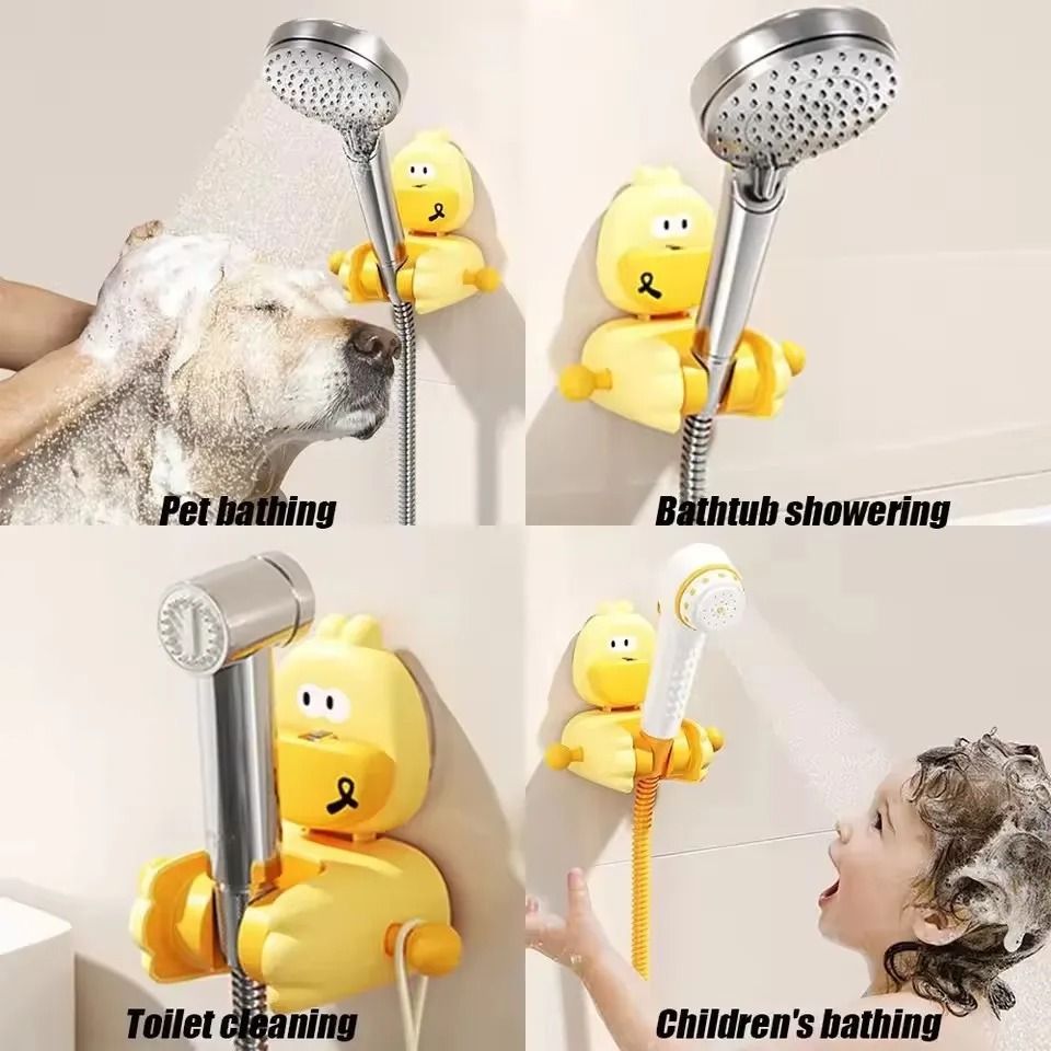 Adjustable Shower Head Holder Suction Cup No Drill Wall Mount