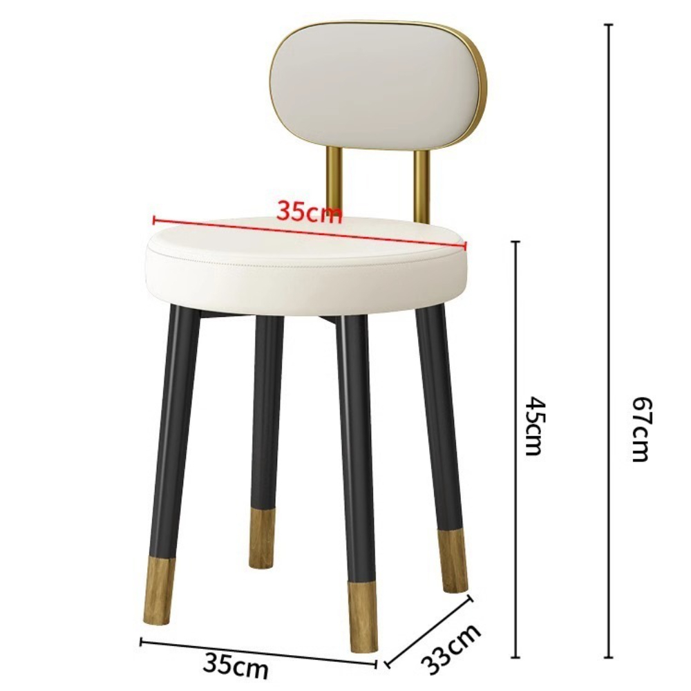 Breathable Creative Dining Chair, Home Light Luxury Dining Table and Chair, Soft Packaging Bedroom Dressing Chair