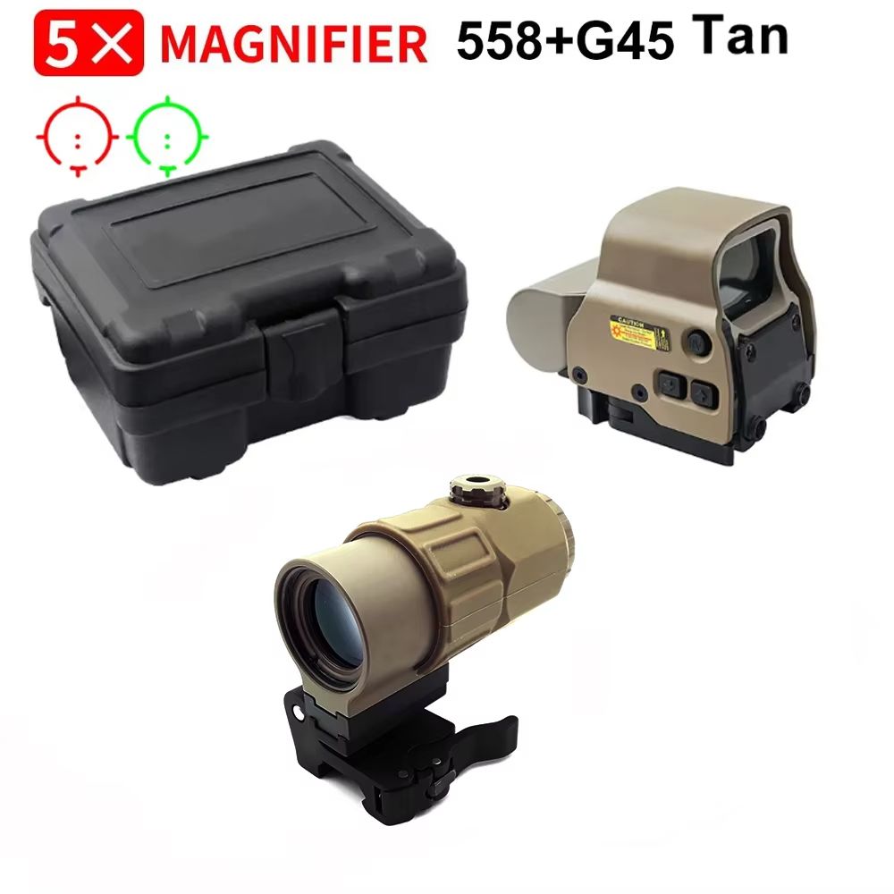 Tactical 558+G43 Holographic Red Dot Sight with 20mm Rail Mount & Quick Detach Lever – Hunting & Airsoft Optic