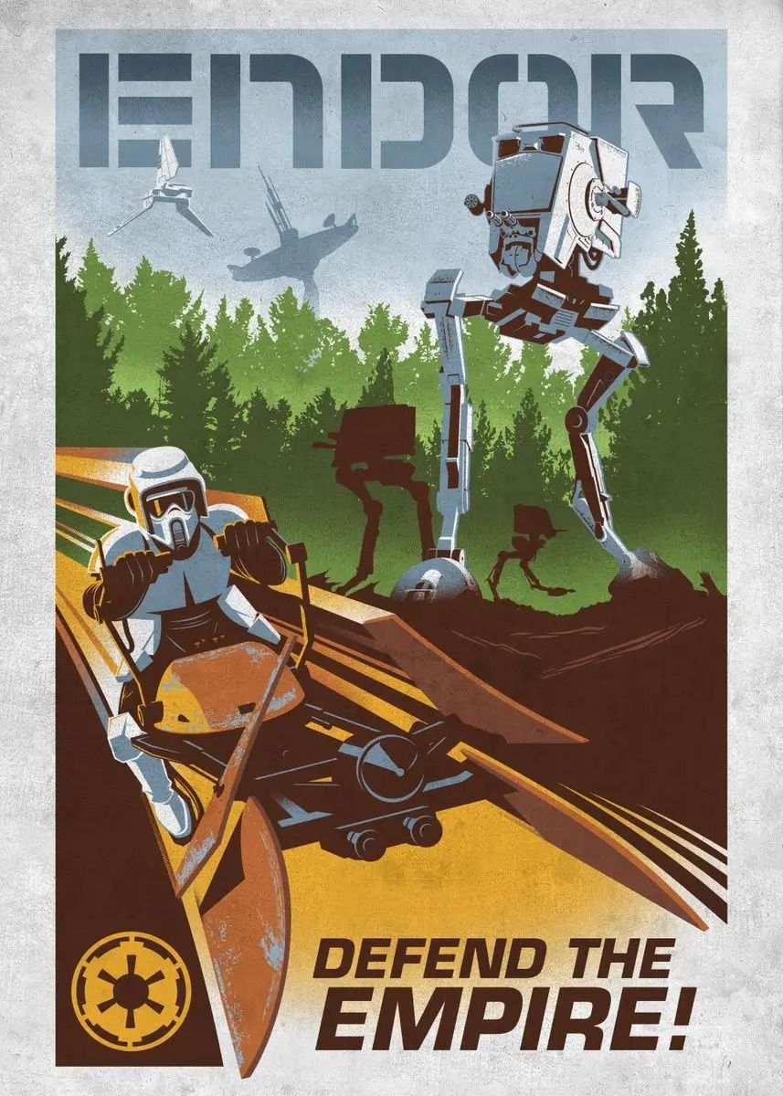 Galactic Retro Space Poster Tatooine Canvas Movie Wall Art