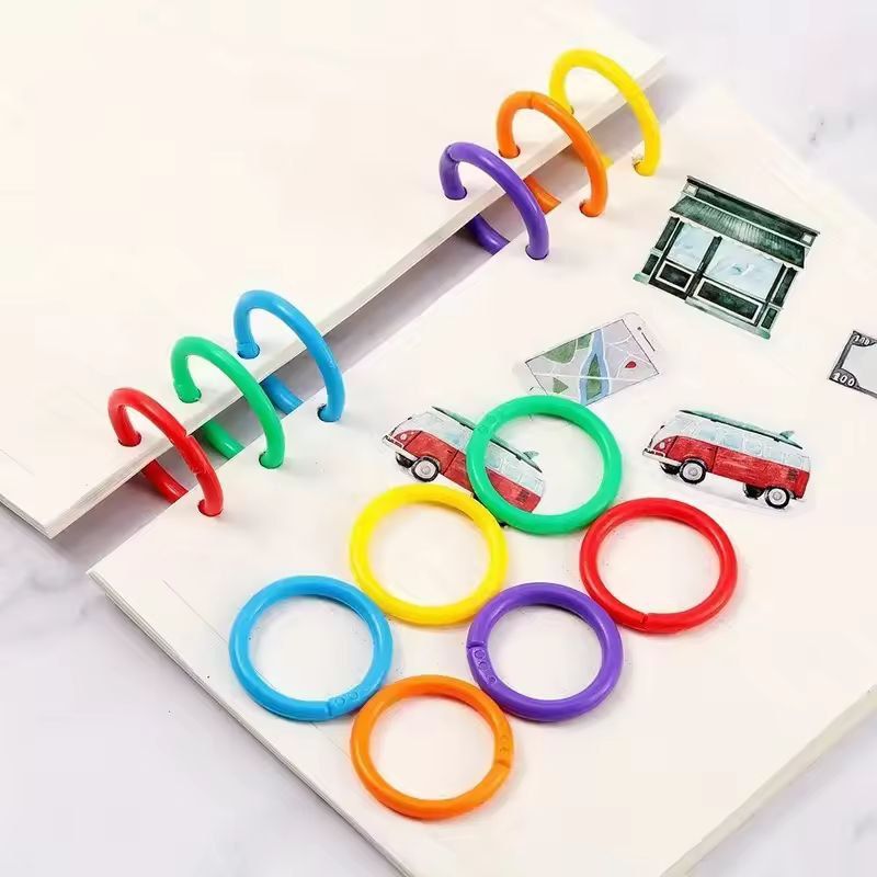 48-Pack 15 mm Colorful Plastic Loose Leaf Rings – Versatile Binder Rings for DIY Albums & Document Organization