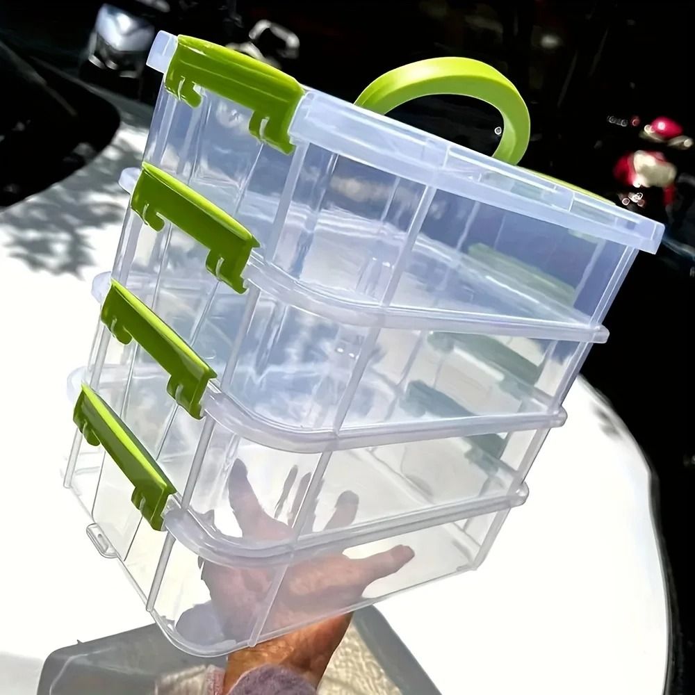 4 Layer Transparent Partitioned Modular Storage Box