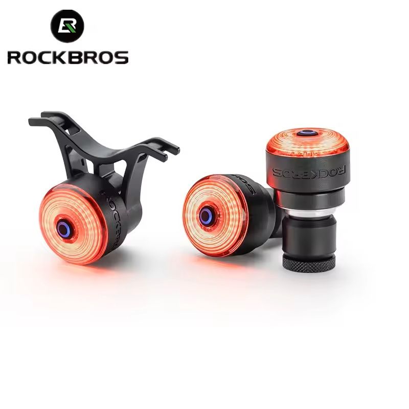 Bicycle Handlebar End Lights with Brake Sensor and 5 Lighting Modes