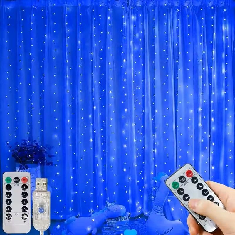 USB LED Curtain String Lights with 8 Modes