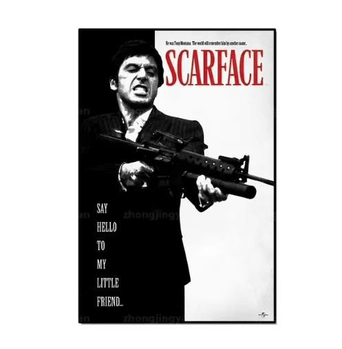 Scarface Al Pacino Canvas Poster – Gangster Movie Wall Art Print