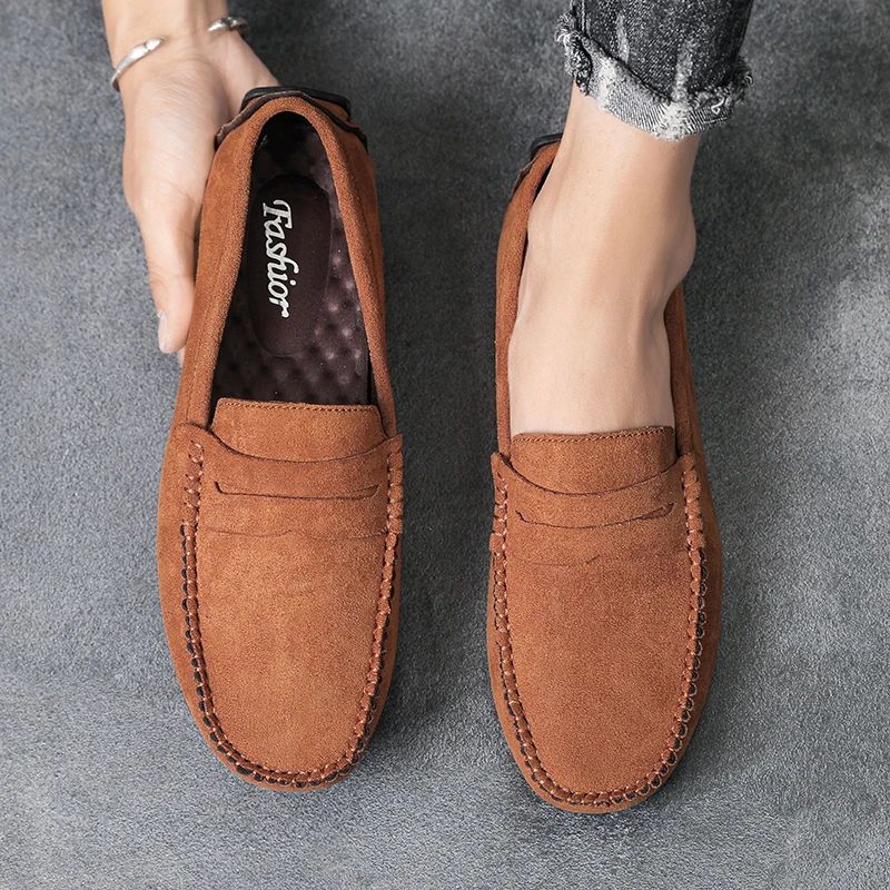 Men's Suede Casual Slip On Loafers Breathable Driving and Boat Shoes