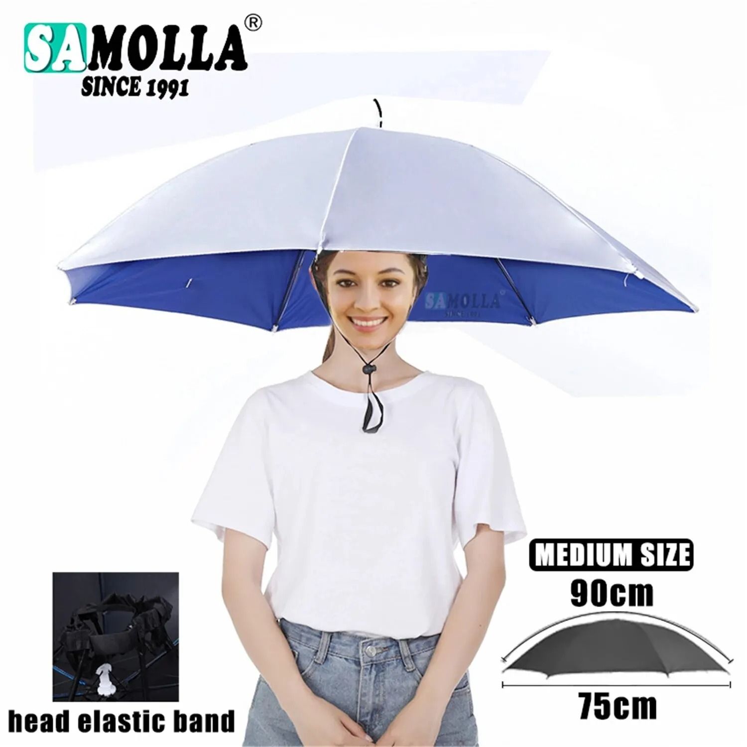 Rain Umbrella Hat Foldable UV Protection Cap