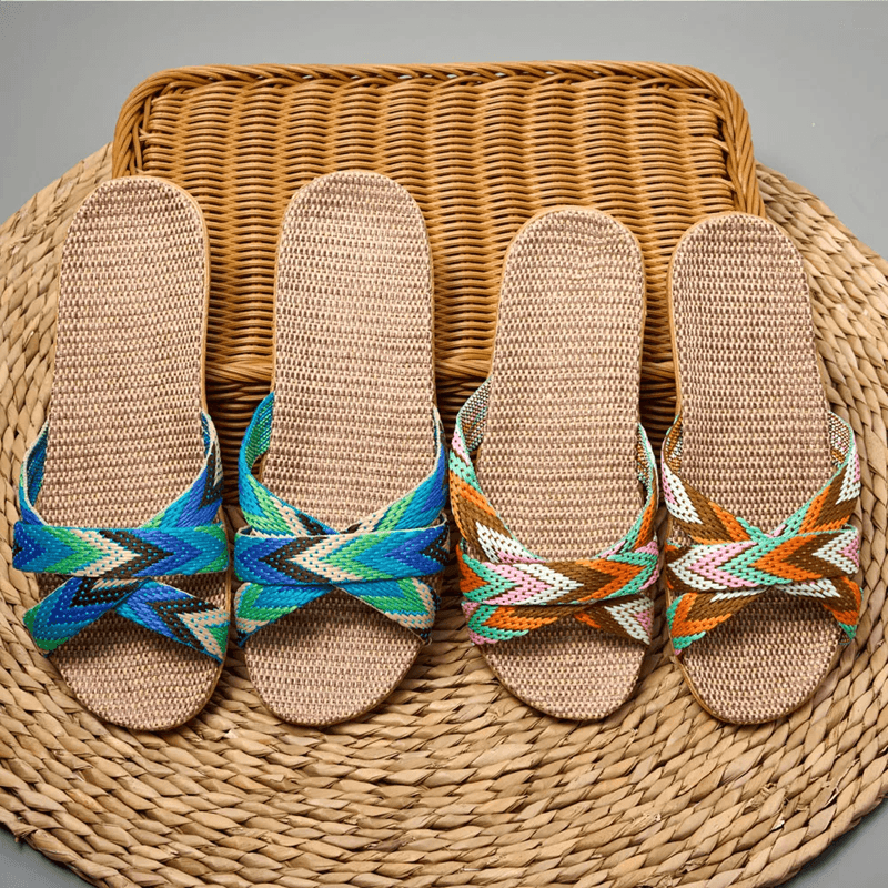 Lightweight Linen Indoor Slippers for Women Comfortable Home Shoes