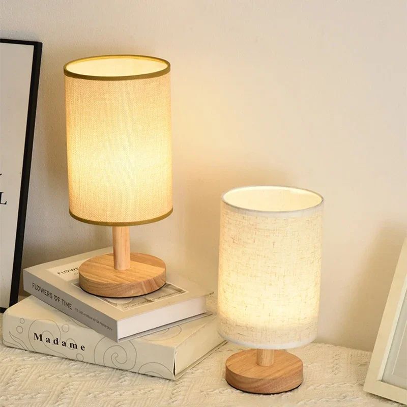 Chinese Style Dimmable LED Table Lamp USB Fabric Shade Bedside Mood Light