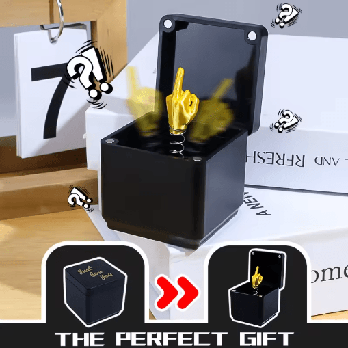 Funny Middle Finger in a Box Desk Decoration Prank Gift for Home or Office