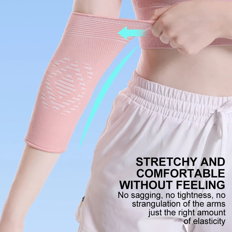 Sweat-Absorbent Arm Sleeve Elbow Brace, Elastic Elbow Protective Pad for Volleyball Basketball
