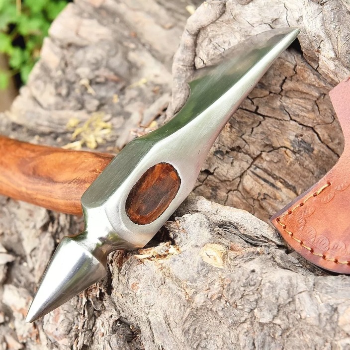 Handmade Steel Tomahawk Axe Integral Spike Hunting Axe