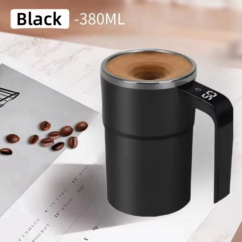 USB Charging Digital Display Mug, Electric Coffee Self Mixing Mug, Waterproof Coffee Stirring Cup