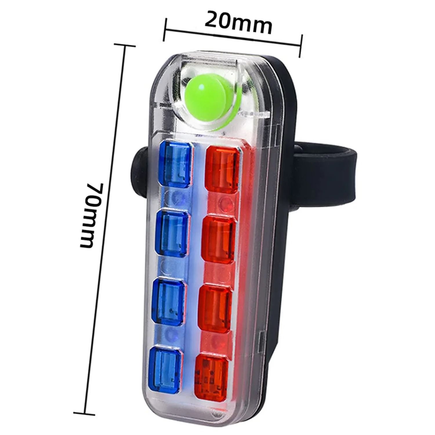 USB Rechargeable Bicycle Rear Safety Tail Light with Red and Blue LED