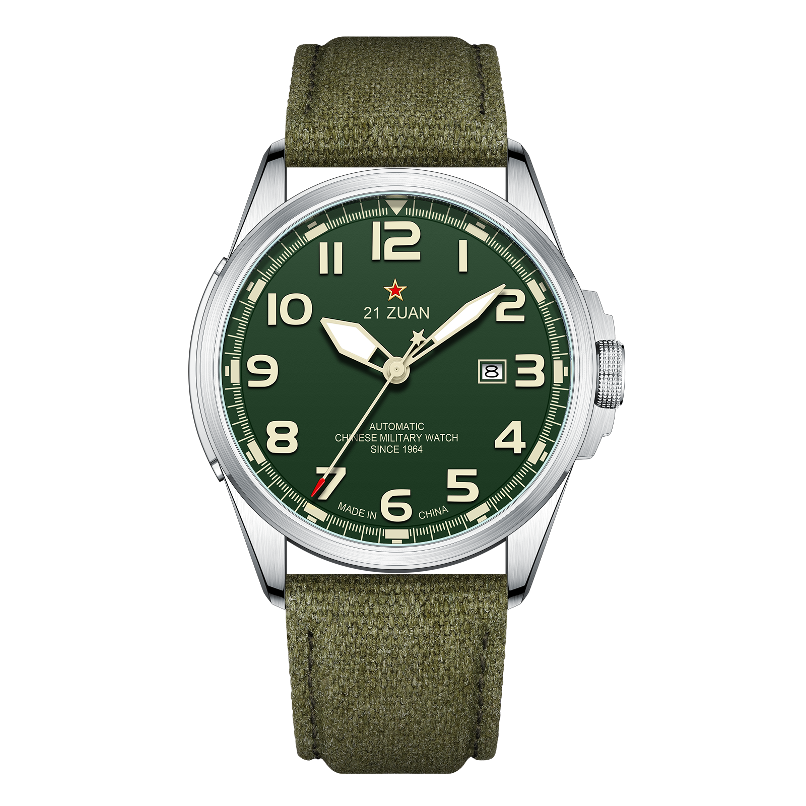 Luxury Military Men Watch with Automatic Mechanical Movement, Wear Resistant Leather Strap, Luminous Display